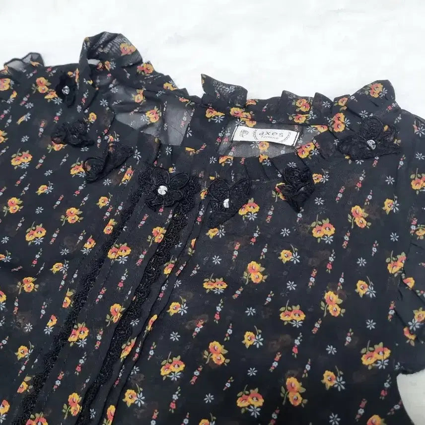 [BUNJANG] Axes Femme Floral Chiffon Blouse / 일본 빈티지 일브엑시즈팜 axes femme 플로럴 쉬폰 블라우스