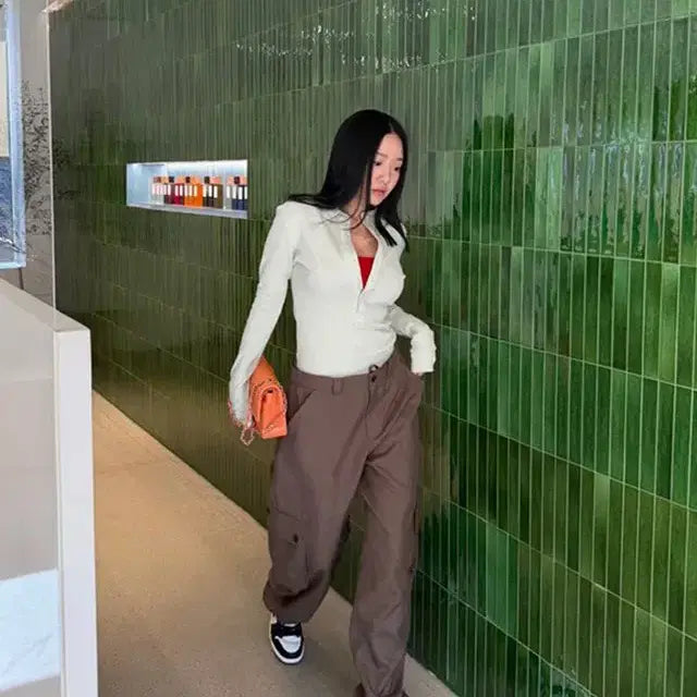 [BUNJANG] Kim Mongkey Many More Mong Ice Wool Cargo Pants Brown / [새상품] 김몽키 매니모어몽 아이스울 카고팬츠 브라운 벌륜팬츠 사이즈조절