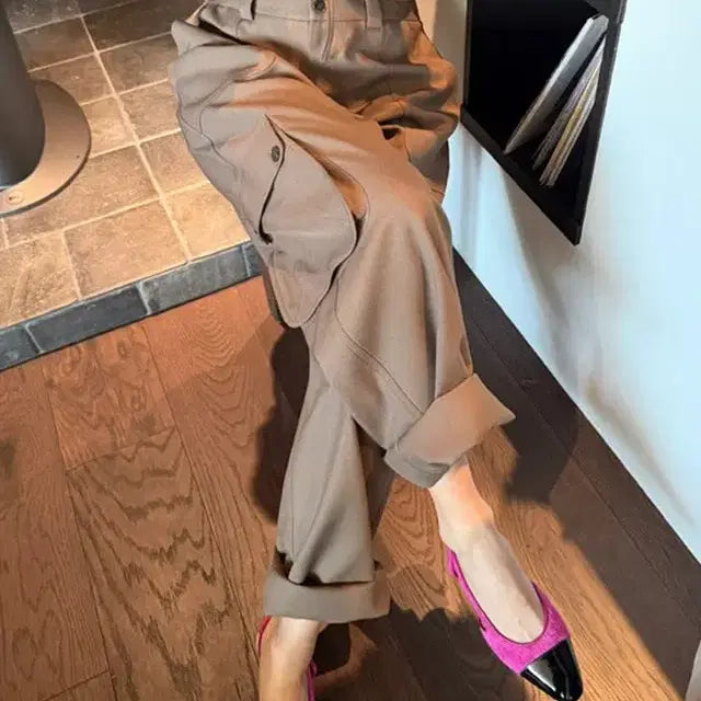 [BUNJANG] Kim Mongkey Many More Mong Ice Wool Cargo Pants Brown / [새상품] 김몽키 매니모어몽 아이스울 카고팬츠 브라운 벌륜팬츠 사이즈조절