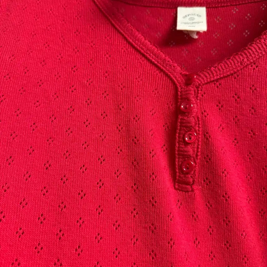[SOLD OUT] 26ss 드파운드 아일릿 디테일 헨리넥 반팔