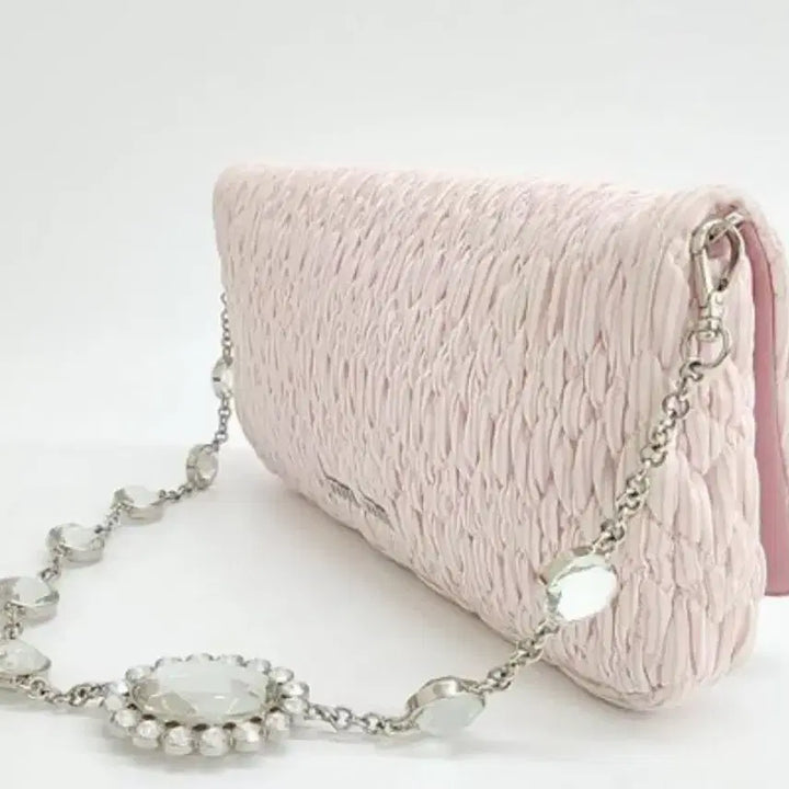 [BUNJANG] Miu Miu Fabric Crystal Shoulder Bag / 미우미우 패브릭 크리스탈 숄더백