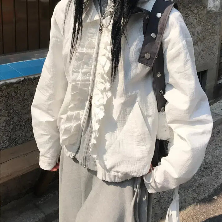 [BUNJANG] HBD Frill Zip-up Jacket / 히피디피 프릴집업