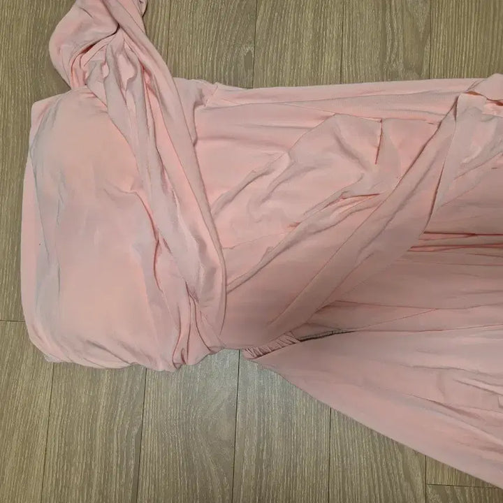 [BUNJANG] Pink One-Shoulder Long Dress / 원숄더 핑크 롱 드레스 파티 2부드레스