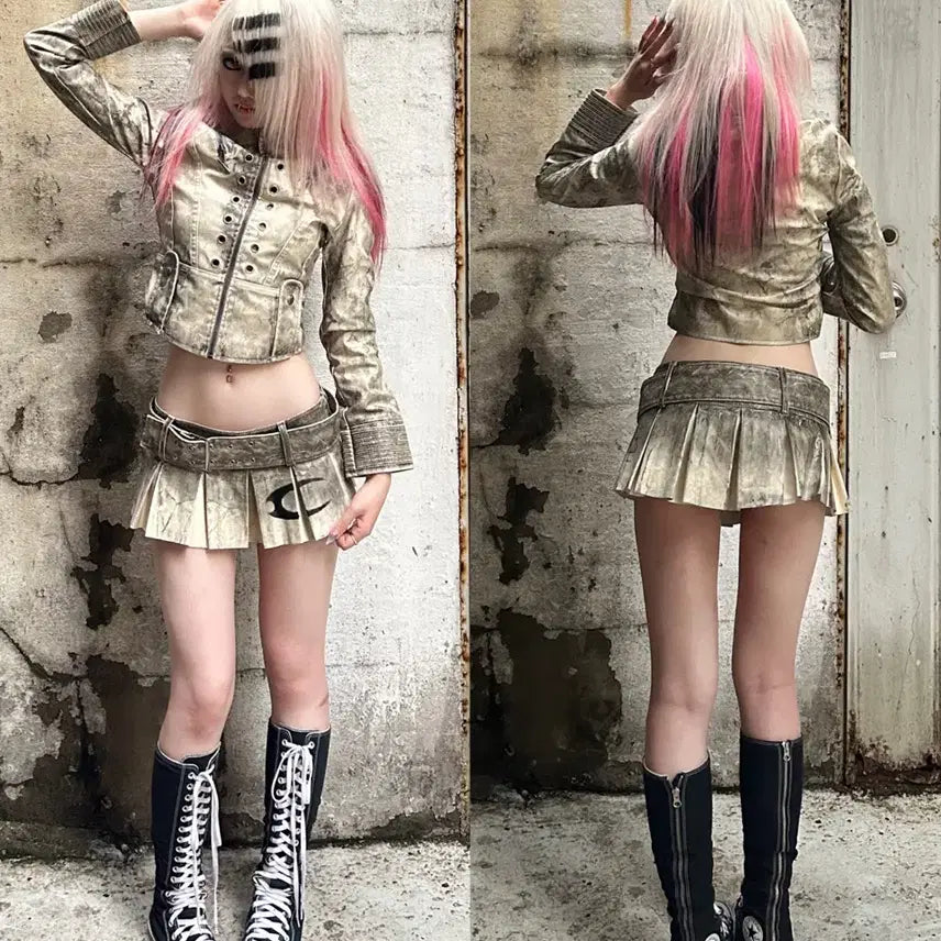 [BUNJANG] Cozyworldwide Napoleon Ash Setup Jacket Skirt / Cozyworldwide 코지월드와이드 나폴레옹 ash 셋업 재킷 스커트