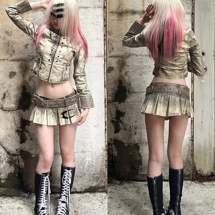 [BUNJANG] Cozyworldwide Napoleon Ash Setup Jacket Skirt / Cozyworldwide 코지월드와이드 나폴레옹 ash 셋업 재킷 스커트