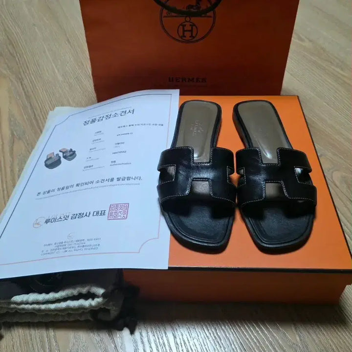 [BUNJANG] Hermes Oran Sandals Black Women&