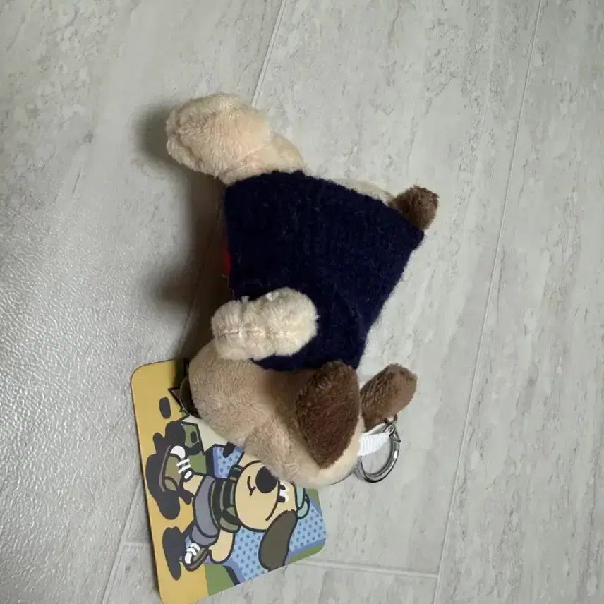 [BUNJANG] Unused Heart Knit Dog Plush Keyring / 미사용) 하트니트 강아지 인형 키링