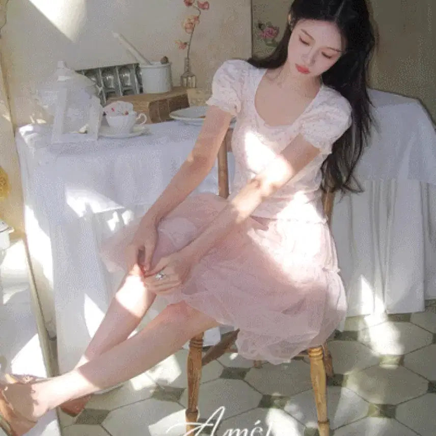 [SOLD OUT] 밀크코코아 로즈미스트 튤스커트