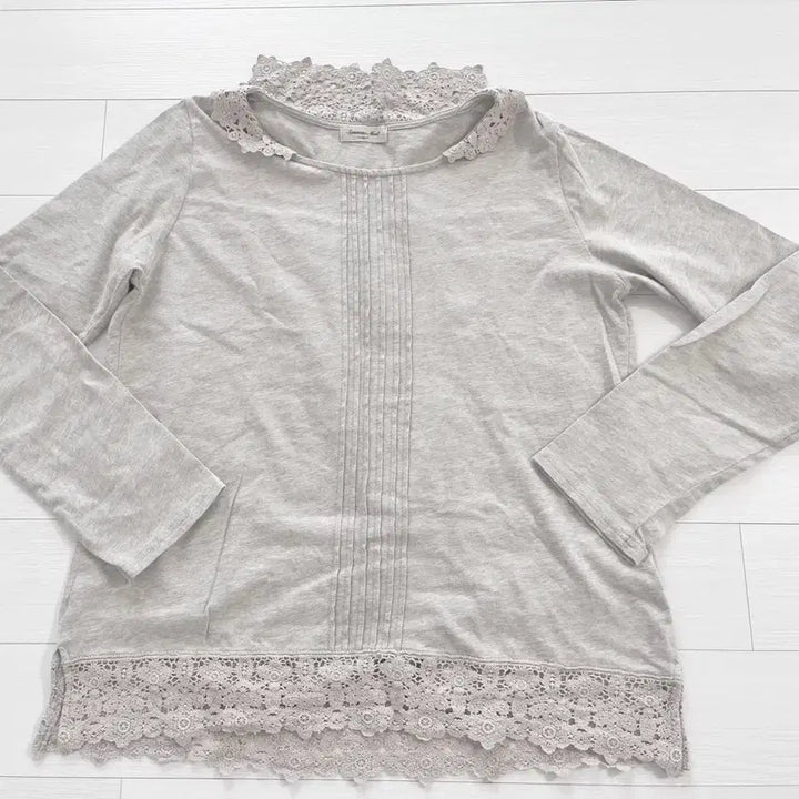 [BUNJANG] Samansamos2 Linen Color Lace Trim Long Sleeve T-shirt / Samansamos2 린넨색상 티 모리걸