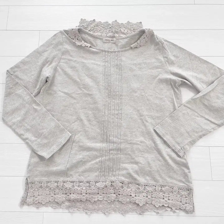 [BUNJANG] Samansamos2 Linen Color Lace Trim Long Sleeve T-shirt / Samansamos2 린넨색상 티 모리걸