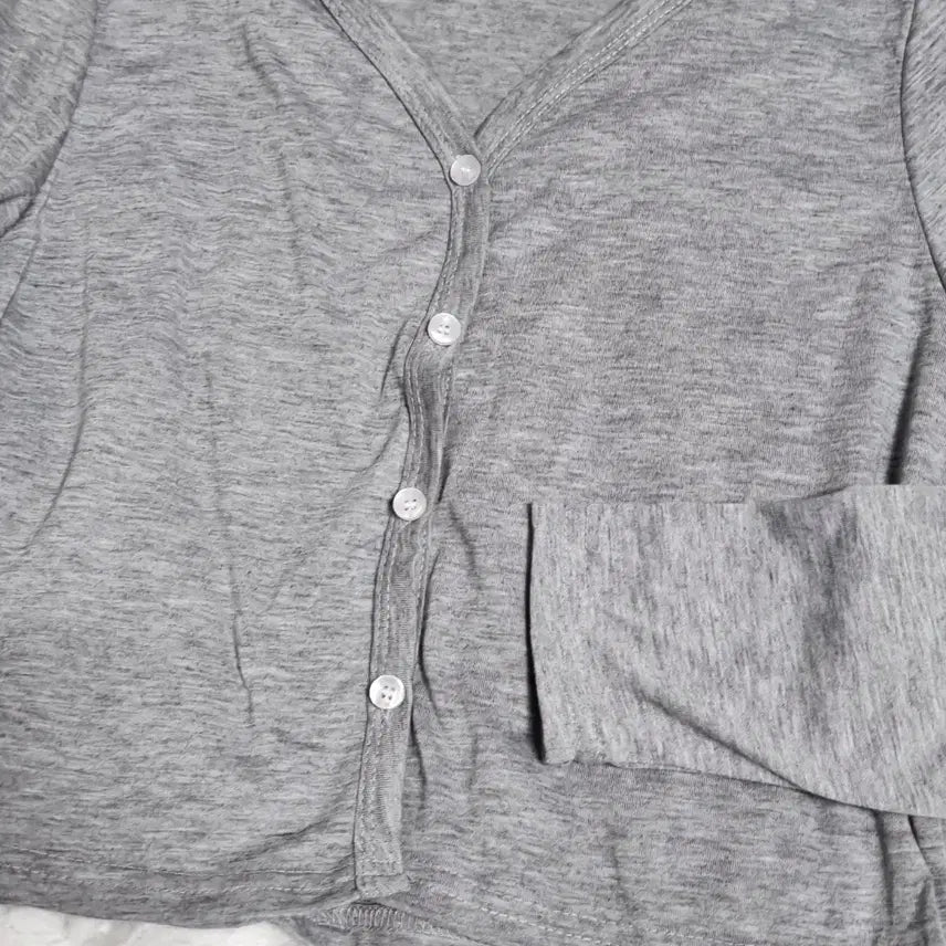 [BUNJANG] Grey Cropped Cardigan / [새상품] 그레이 회색 크롭 가디건