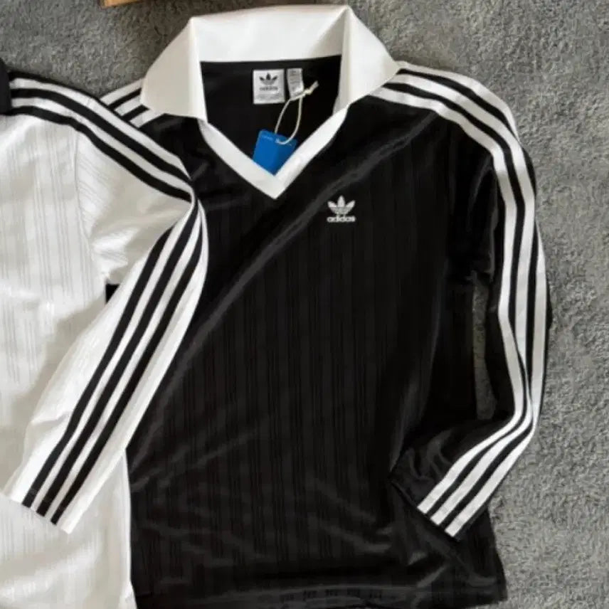 [BUNJANG] Adidas Collar Long Sleeve T-Shirt Black / 아디다스 카라 긴팔 티셔츠 블랙