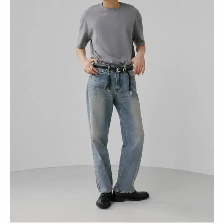 [BUNJANG] Branded 1899 Instant Denim Wide Straight Fit Jeans / 브랜디드 인스턴트데님 1899 빈티지중청컬러