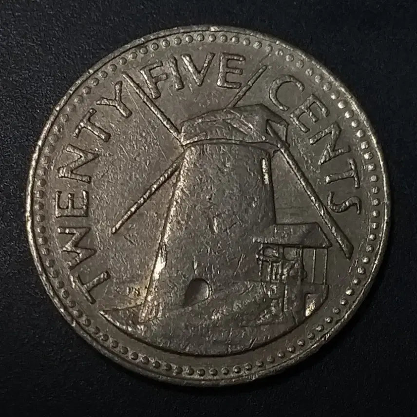 [BUNJANG] 1981 Barbados 25 Cent Coin / [희귀] 1981년 바베이도스 25센트 동전 w579