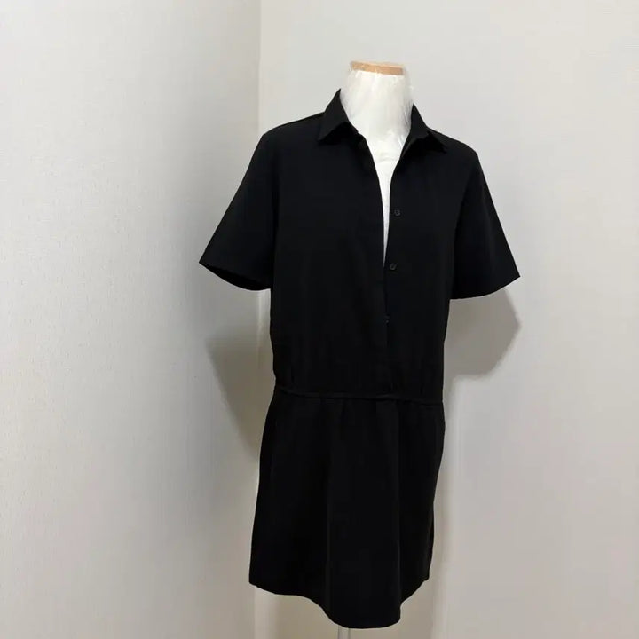 [BUNJANG] Eland Black Short Sleeve Shirt Dress / 이랜드 블랙 반팔 셔츠 원피스