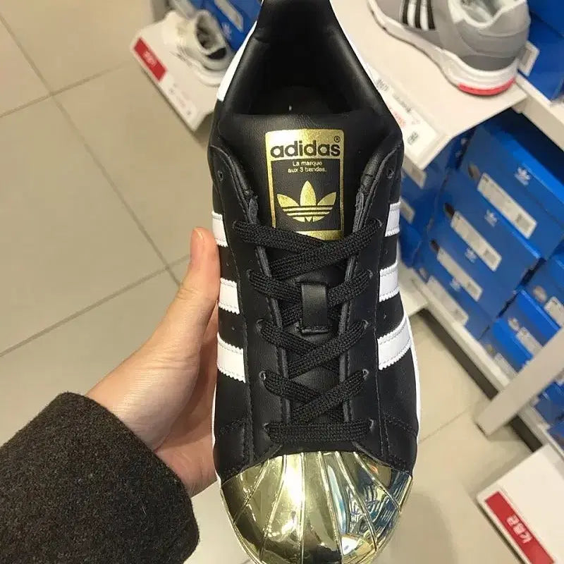 [BUNJANG] Adidas Superstar Black/Gold Sneakers / 아디다스 슈퍼스타 블랙/골드 운동화