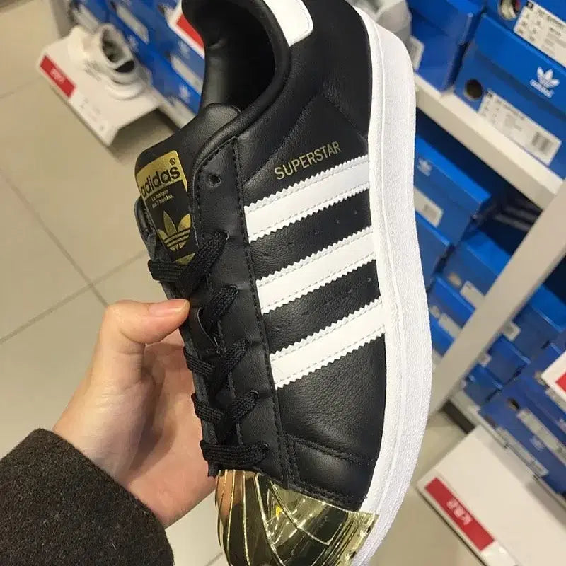 [BUNJANG] Adidas Superstar Black/Gold Sneakers / 아디다스 슈퍼스타 블랙/골드 운동화