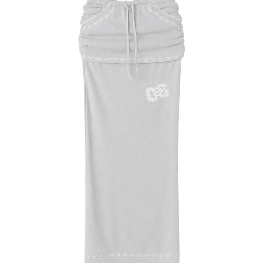 [BUNJANG] Sculptor Layered Maxi Skirt Gray / 스컬프터 셔링 레이어드 맥시 스커트 그레이