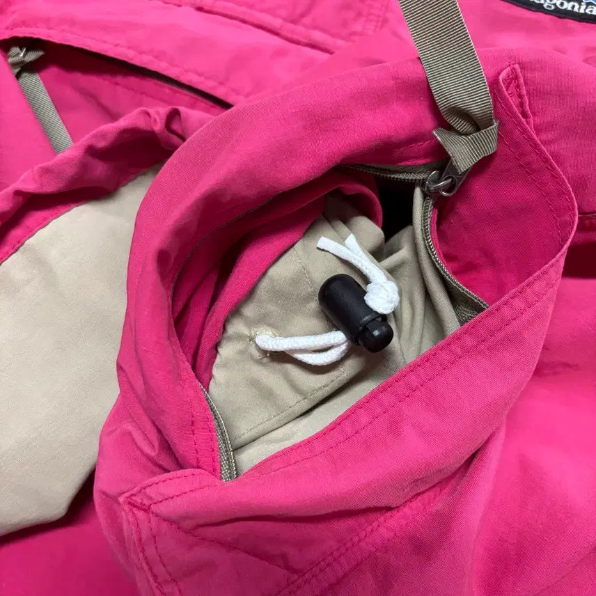 [BUNJANG] Patagonia Korean-Made Pink Baggies Anorak Smock Pullover Hoodie / 90s 파타고니아 핑크 배기스 아노락 스모크 스목 풀오버 후드 신칠라