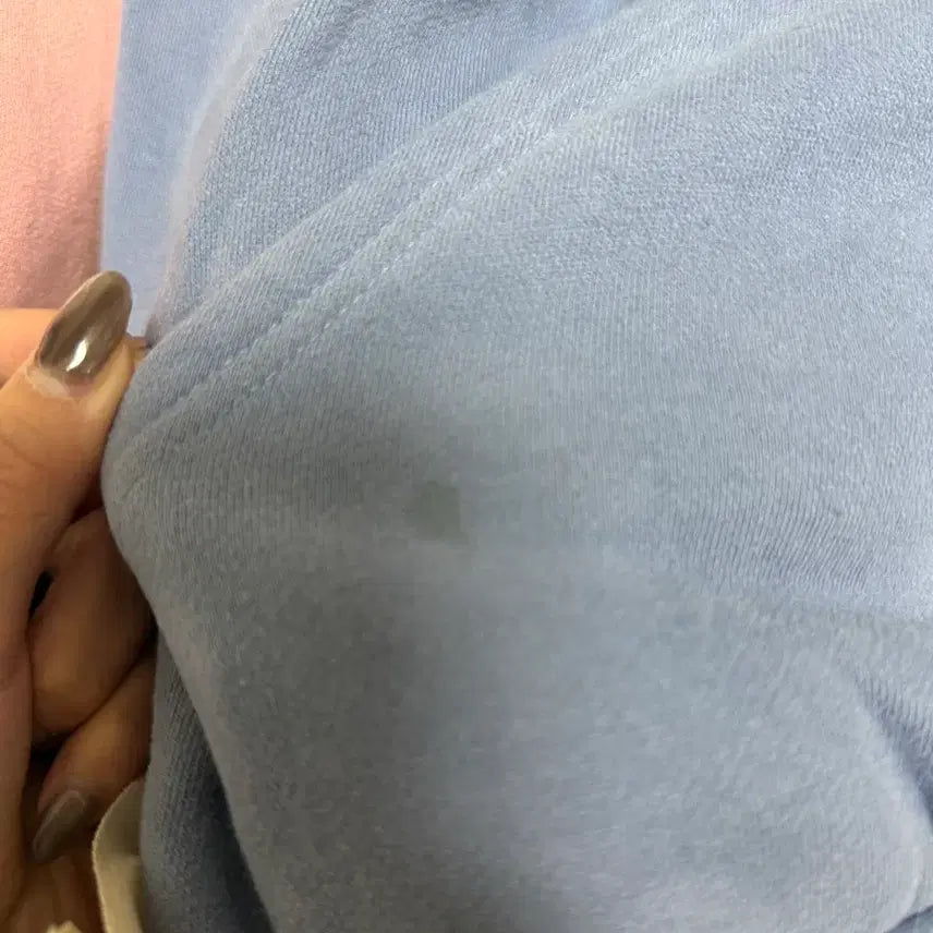 [BUNJANG] Oversized Thick Fleece Hoodie (Pink &amp; Sky Blue) / 오버핏 도톰 양기모 후드티 핑크 &amp; 소라 2개