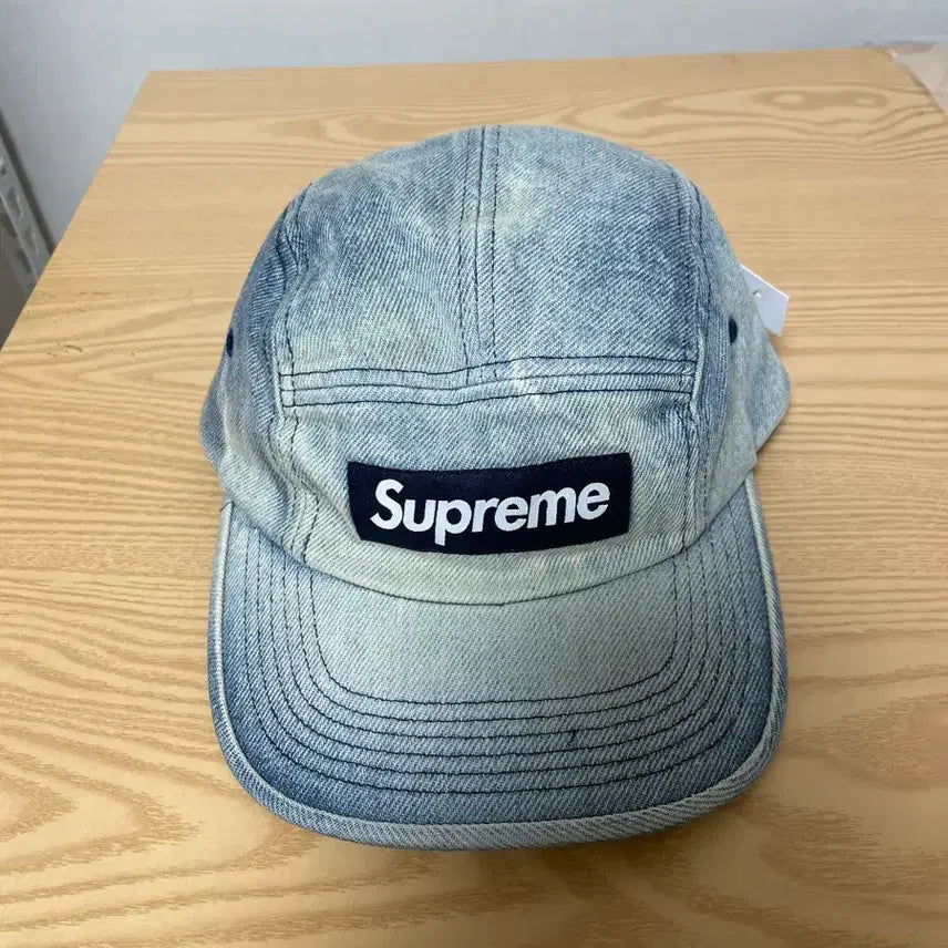 [BUNJANG] Supreme Washed Chino Camp Cap - Dirty Indigo / (새상품) 슈프림 워시드 치노 캠프캡 더티 인디고