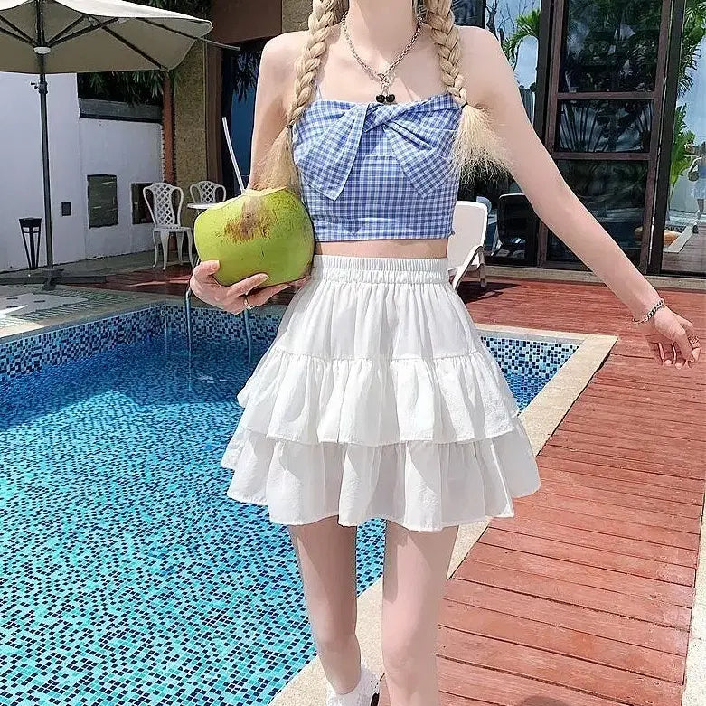 [BUNJANG] Kangkang Skirt Shorts - White &amp; Black / [2컬러] 캉캉치마 치마바지 화이트 블랙 캉캉스커트 밴딩치마 데일리룩