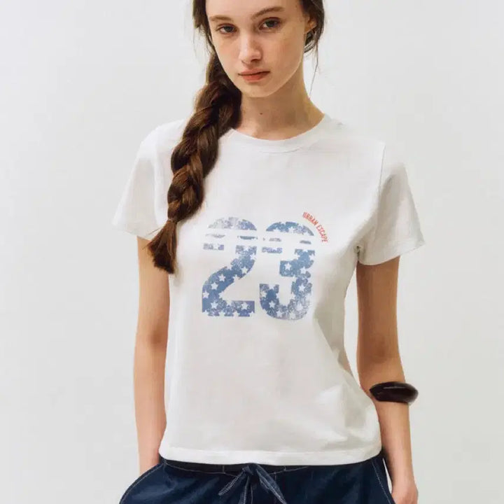 [BUNJANG] CITA Retro Star Number 23 White T-shirt / 씨타 레트로 스타 넘버 23 반팔 티셔츠 화이트
