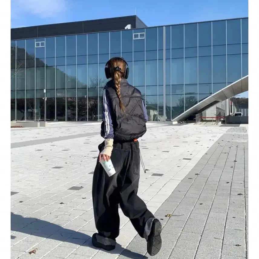 [BUNJANG] Rit Kim Black Denim Balloon Wide Pants / 릿킴 흑청 벌룬 와이드 데님 팬츠