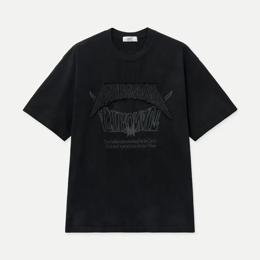 [BUNJANG] Elmood ASTRO Patchwork Pigment Dyed Half Black T-shirt / 엘무드 ASTRO 패치워크 피그다잉 하프 블랙 반팔 티셔츠 44