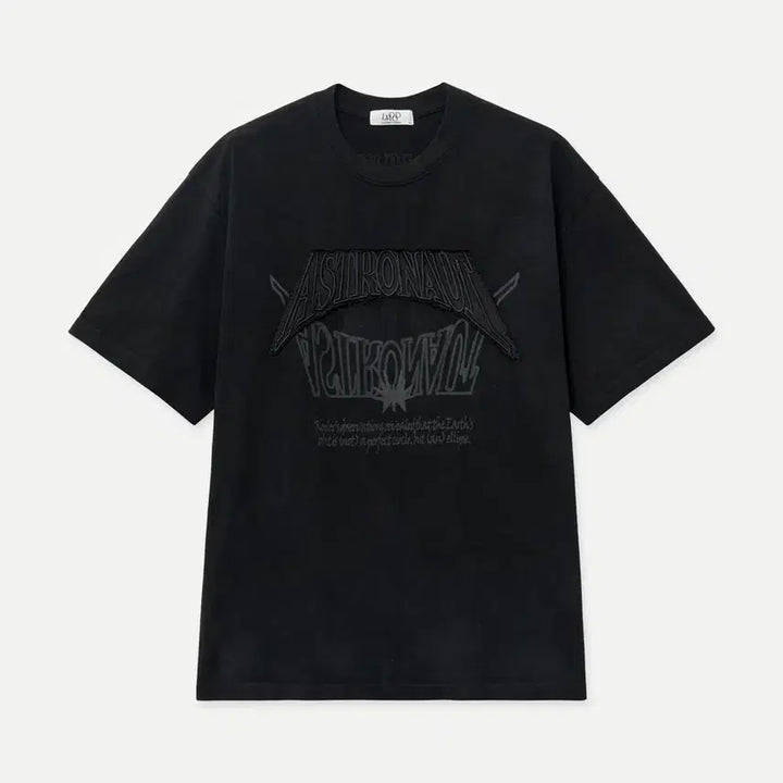 [BUNJANG] Elmood ASTRO Patchwork Pigment Dyed Half Black T-shirt / 엘무드 ASTRO 패치워크 피그다잉 하프 블랙 반팔 티셔츠 44