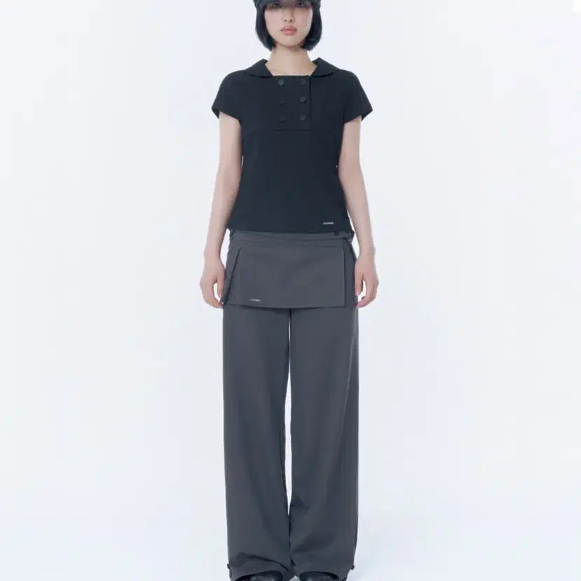 [BUNJANG] Miseki Seoul Double Button Shirts Top Black / 미세키서울 double button shirts top 블랙