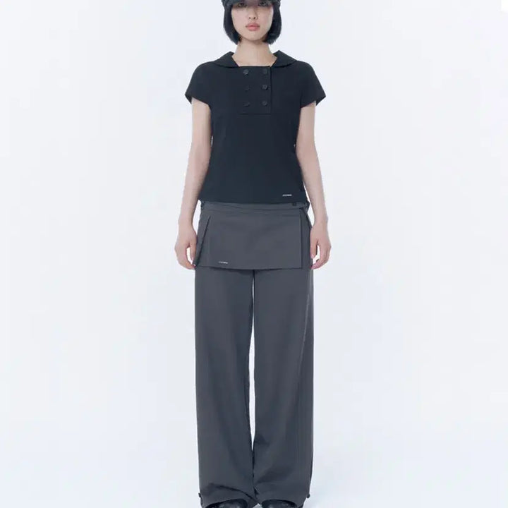 [BUNJANG] Miseki Seoul Double Button Shirts Top Black / 미세키서울 double button shirts top 블랙