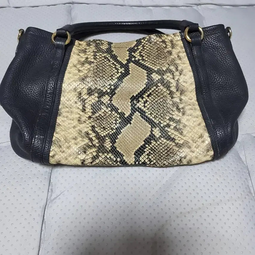 [BUNJANG] Daks Black Leather/Snakeskin Shoulder Bag / 닥스 블랙 가죽/뱀피 숄더백