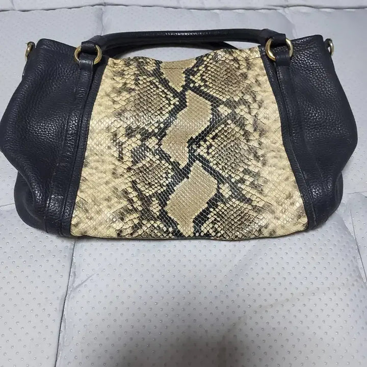 [BUNJANG] Daks Black Leather/Snakeskin Shoulder Bag / 닥스 블랙 가죽/뱀피 숄더백