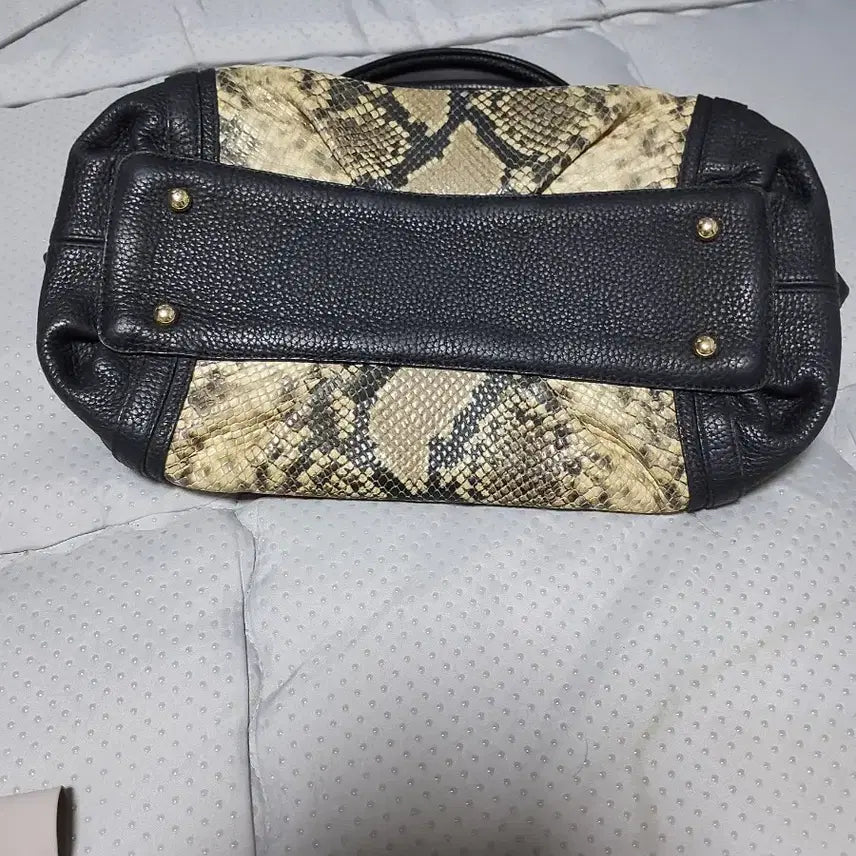 [BUNJANG] Daks Black Leather/Snakeskin Shoulder Bag / 닥스 블랙 가죽/뱀피 숄더백