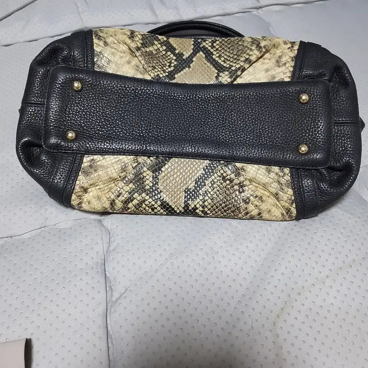 [BUNJANG] Daks Black Leather/Snakeskin Shoulder Bag / 닥스 블랙 가죽/뱀피 숄더백