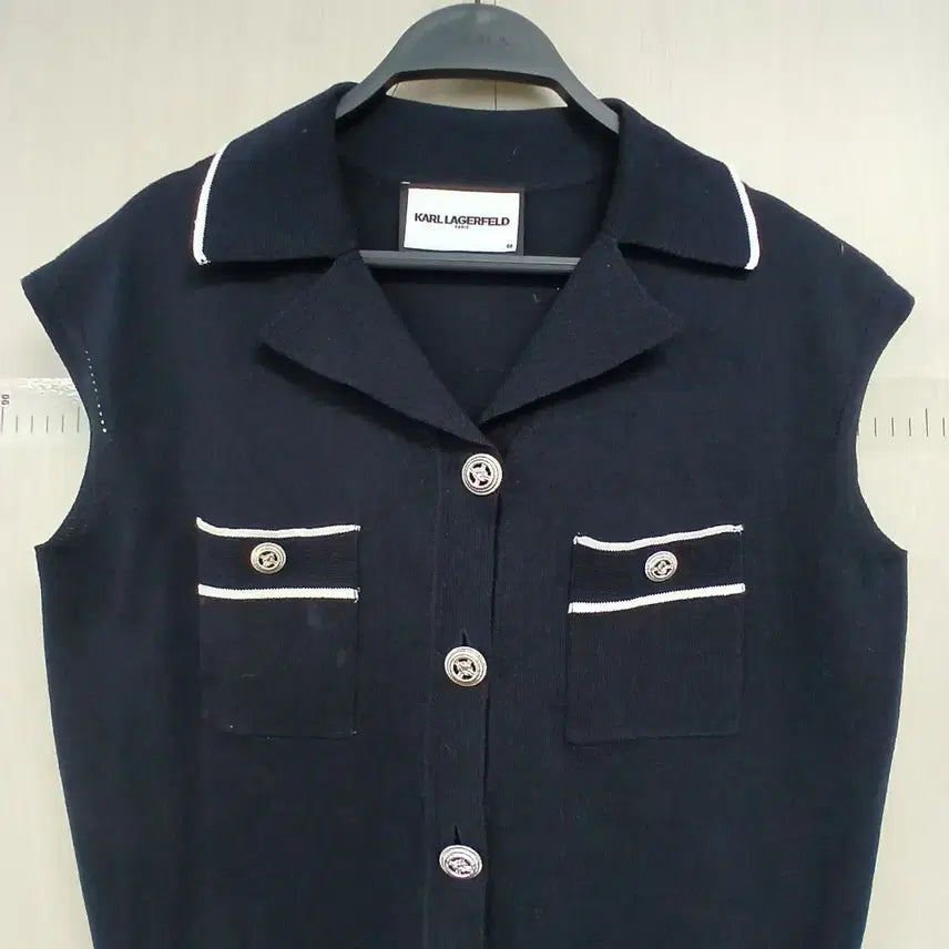 [BUNJANG] Karl Lagerfeld Black Knit Vest / 칼 라거펠트 블랙 니트 조끼