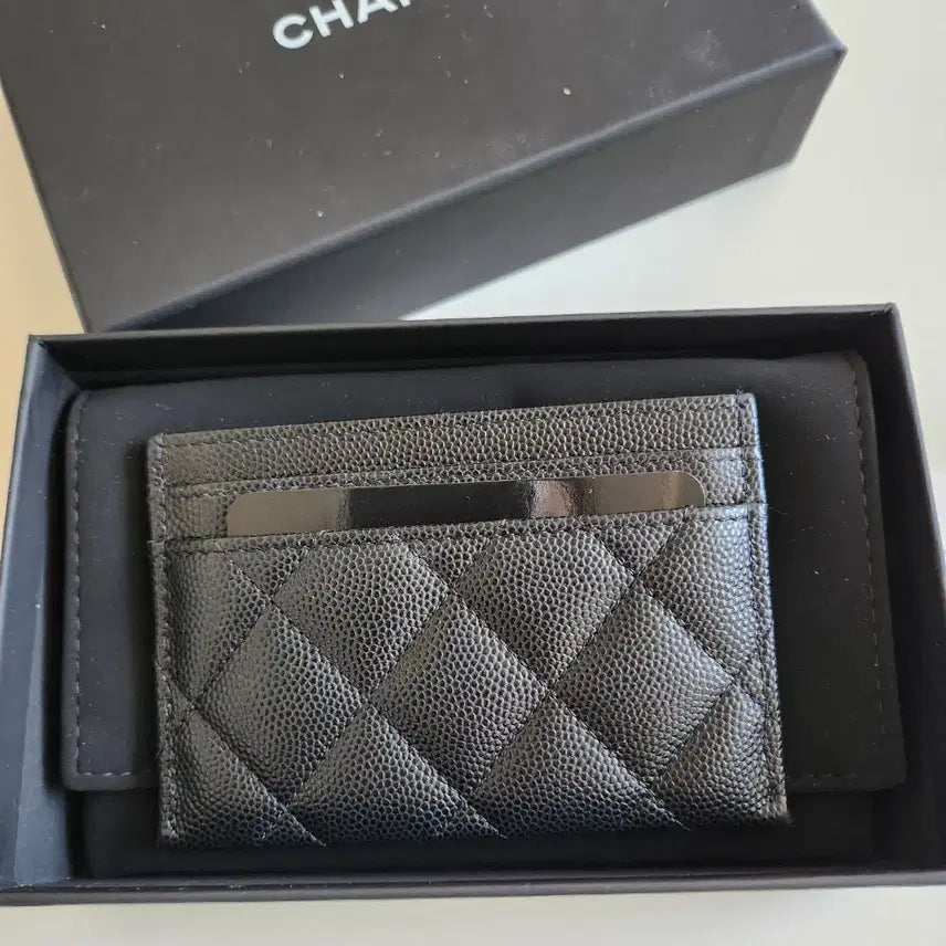 [BUNJANG] Chanel Caviar Card Wallet Black / 샤넬 캐비어 카드지갑 블랙