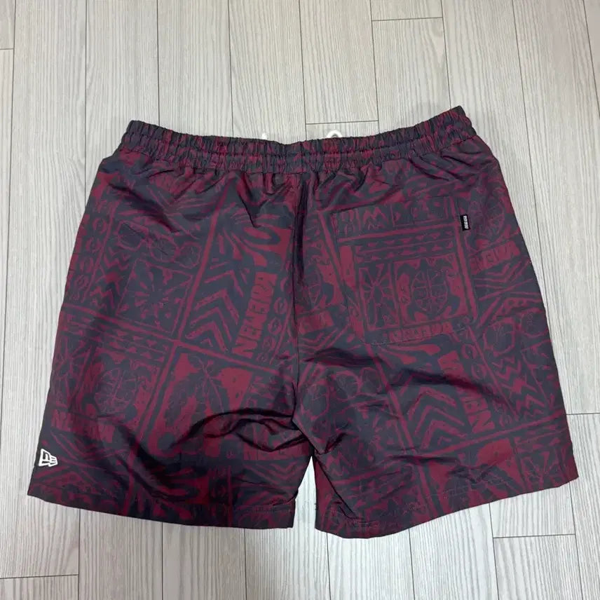 [BUNJANG] New Era 2XL Burgundy Patterned Shorts / 뉴에라 숏팬츠 2xl 상태s 밴딩허리끈 색감굿
