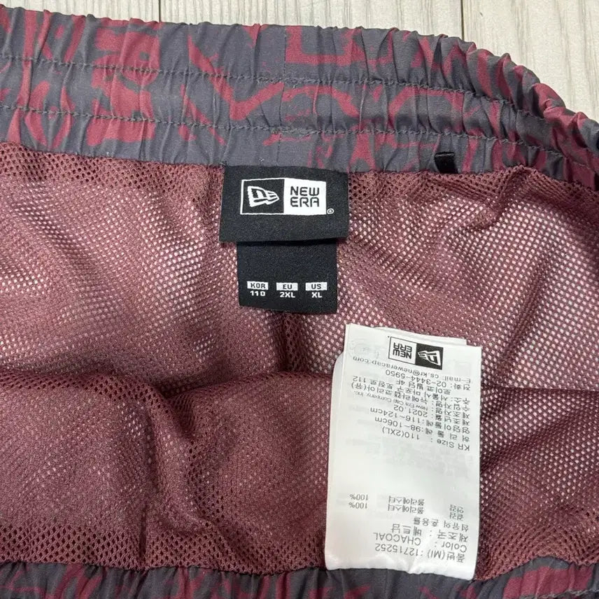[BUNJANG] New Era 2XL Burgundy Patterned Shorts / 뉴에라 숏팬츠 2xl 상태s 밴딩허리끈 색감굿