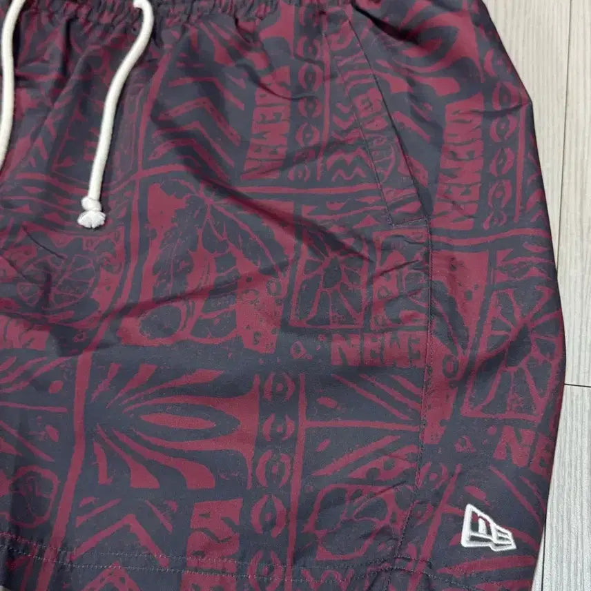 [BUNJANG] New Era 2XL Burgundy Patterned Shorts / 뉴에라 숏팬츠 2xl 상태s 밴딩허리끈 색감굿
