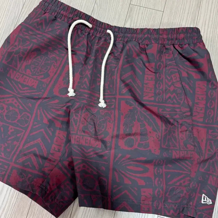 [BUNJANG] New Era 2XL Burgundy Patterned Shorts / 뉴에라 숏팬츠 2xl 상태s 밴딩허리끈 색감굿