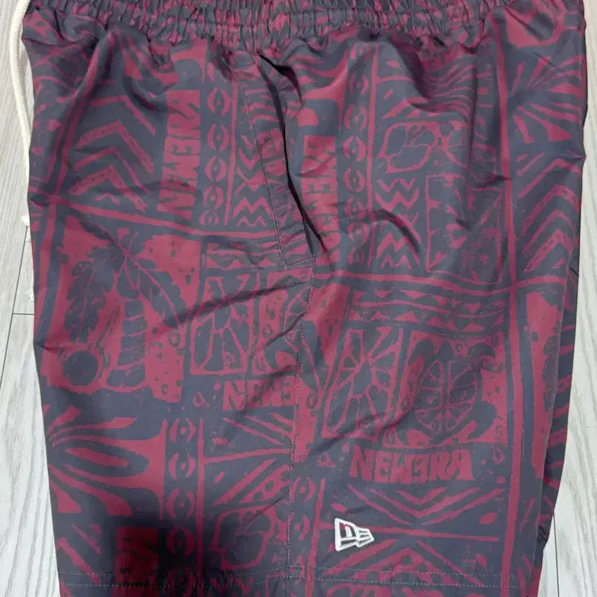[BUNJANG] New Era 2XL Burgundy Patterned Shorts / 뉴에라 숏팬츠 2xl 상태s 밴딩허리끈 색감굿