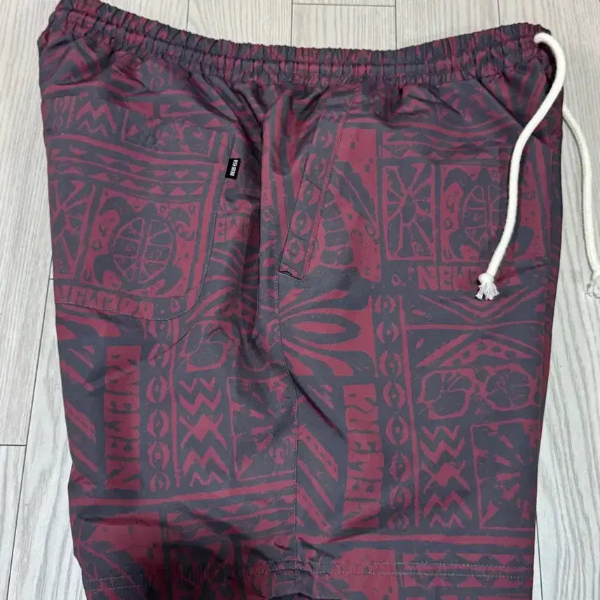 [BUNJANG] New Era 2XL Burgundy Patterned Shorts / 뉴에라 숏팬츠 2xl 상태s 밴딩허리끈 색감굿