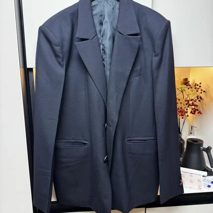 [BUNJANG] Wooyoungmi Navy Wool Blazer / 우영미 네이비 울 블레이져