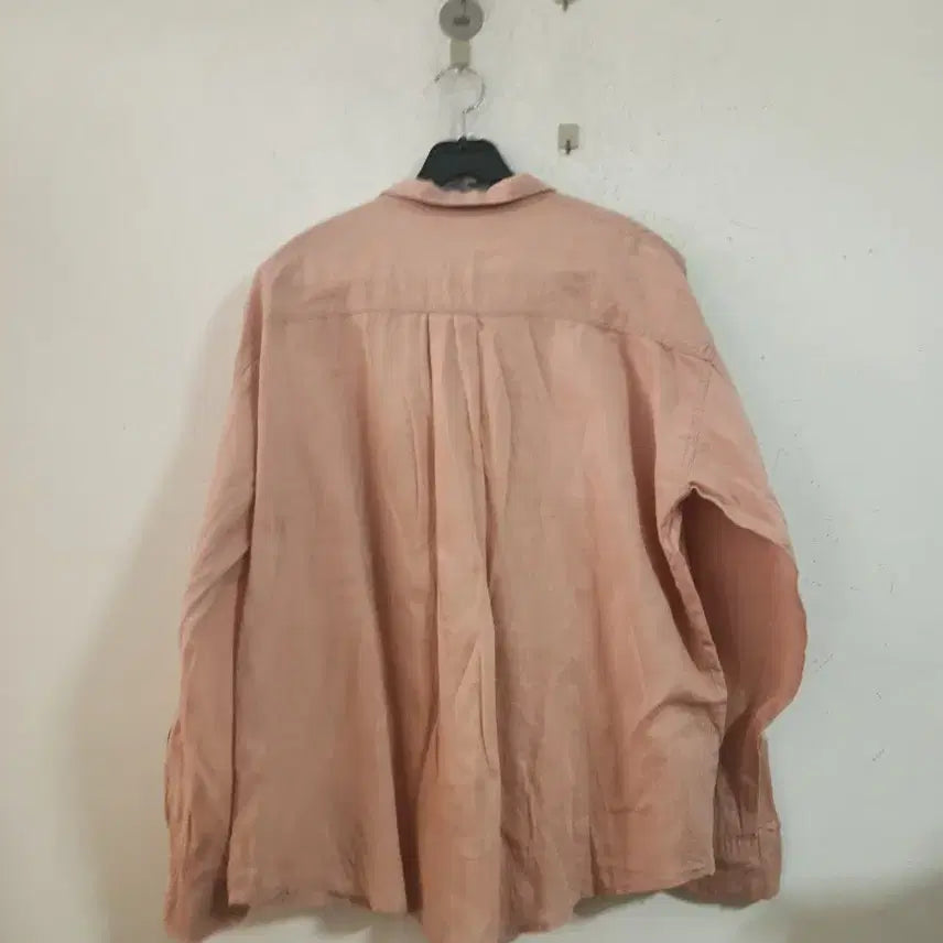 [BUNJANG] Linen Orange Coral Blouse / 린넨 셔츠 오렌지 코랄 블라우스
