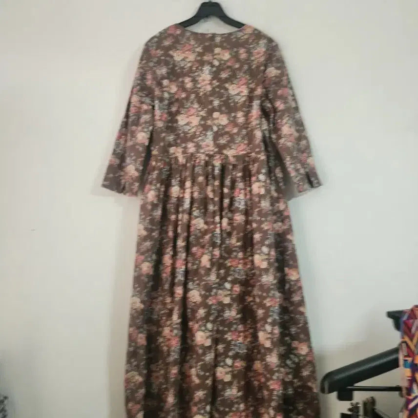 [BUNJANG] Vintage Floral Long Dress / 빈티지 플라워 롱 원피스 브라운