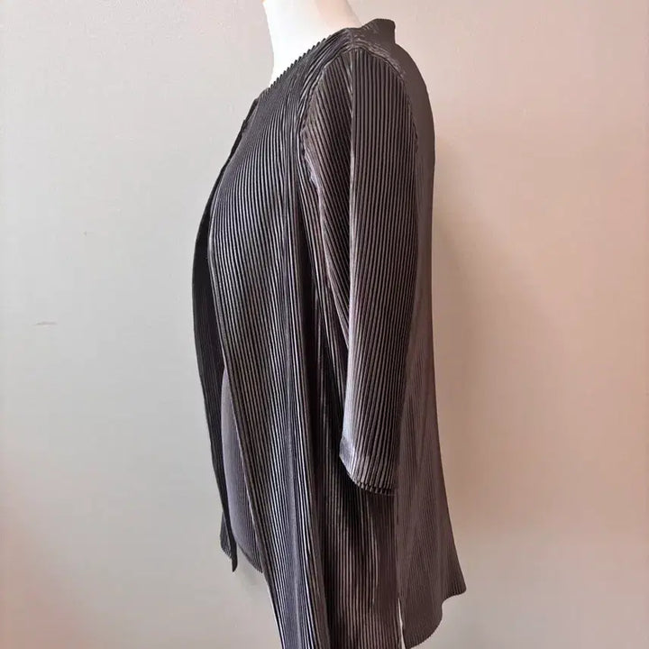 [BUNJANG] Pleats Gray Silver Jacket Set / 플리츠 그레이 은갈치 자켓 세트