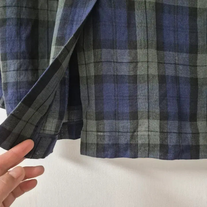 [BUNJANG] Studio Tomboy Linen Check Blazer Jacket / [스튜디오 톰보이]린넨 체크 블레이저 자켓