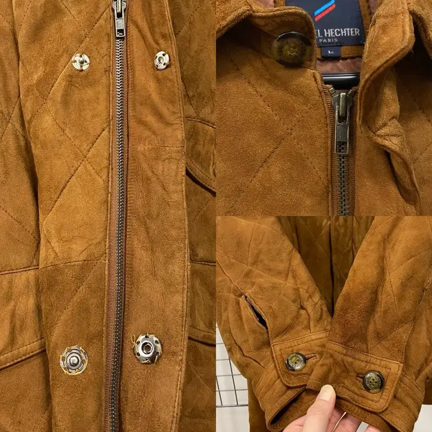 [BUNJANG] Vintage 90s XL Leather Quilted Jacket / <XL> 90s 빈티지 양가죽 퀼팅 자켓